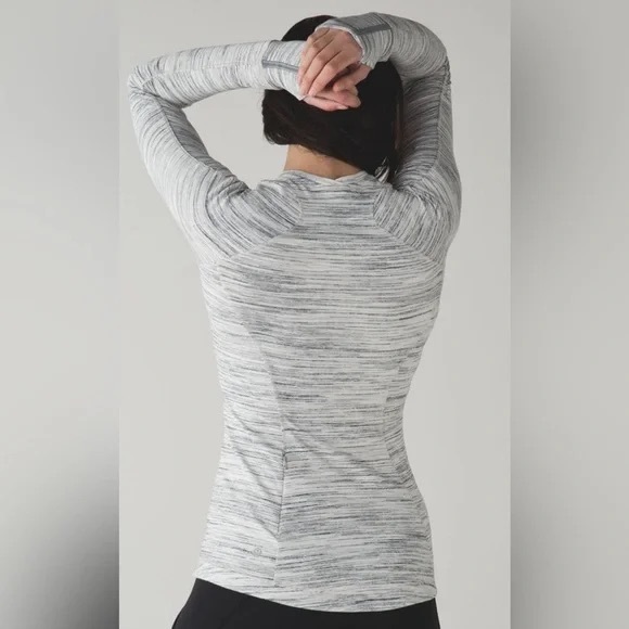 Lululemon runderful long sleeve size 10 white-gray heathered - Picture 2 of 8